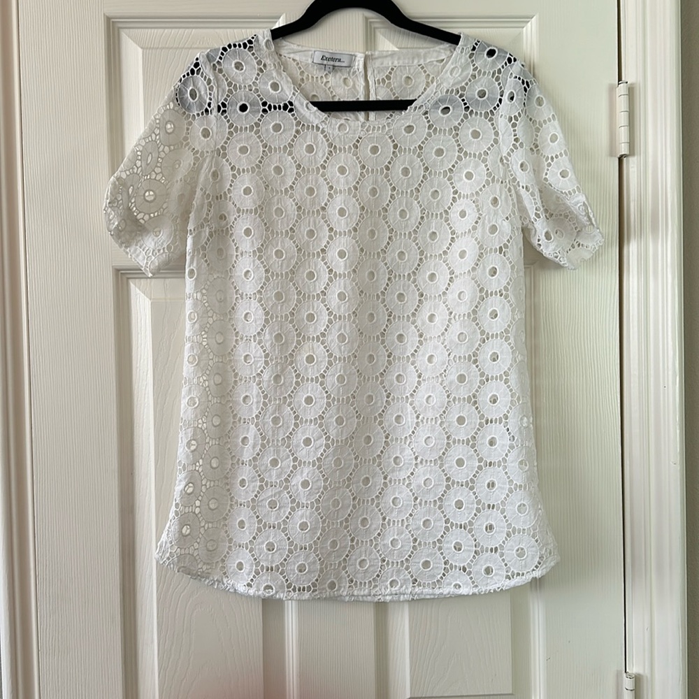 Exetera… White Coverup Top Size 1
